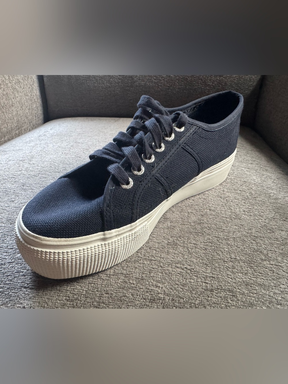 Unisex Superga 2790 Dark Blue Platform Sneaker 9W 7.5M - Picture 10 of 11